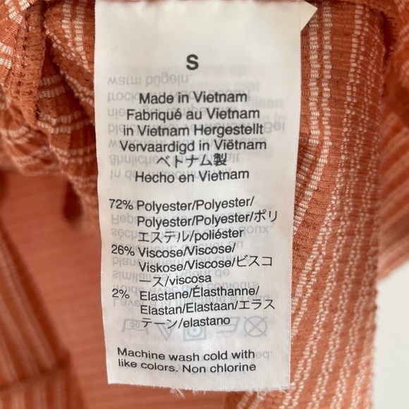 Madewell Texture & Thread Peasant Top, Antique Coral Ellis Stripe, Size S - Picture 6 of 6
